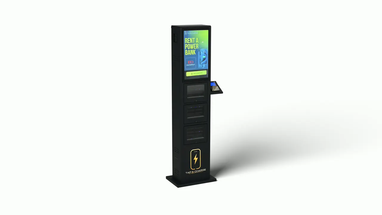 The 24-slot outdoor standing station on a white background