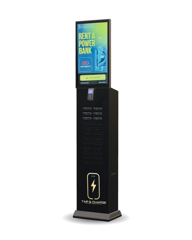 The Tap&Charge 24-slot indoor standing station